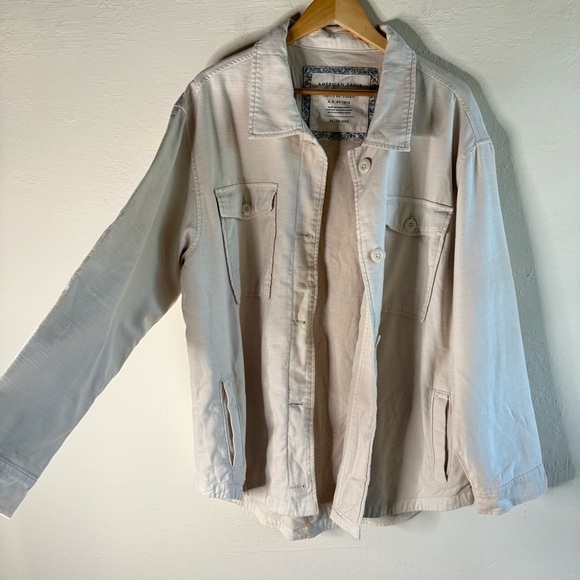 American Eagle Outfitters Cream Military Shacket Shirt Jacket Size XL NWT - Picture 2 of 9